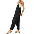 thumbnail image 4 of Nlife Women Solid Color V Neck Sleeveless Jumpsuit With Pockets, 4 of 6