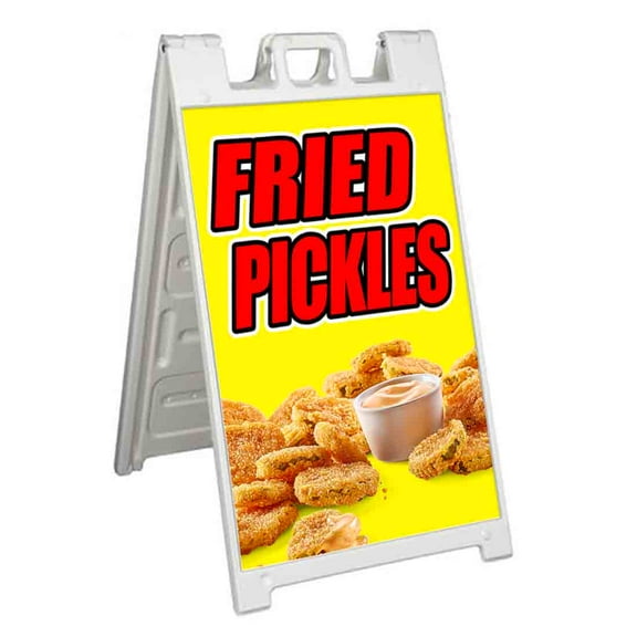Fried Pickles (24" X 36") Standard A-Frame Signicade, Includes Decal Applied To Stand
