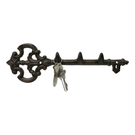 Rustic Cast Iron Dragon Claws Dungeon Key Triple Peg Wall Hook Sculpture 12"