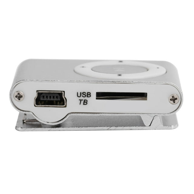 MP3 Player, Portable Back Clip Mini MP3 Player Music Player, Mini Clip Metal USB MP3 Music Media Player, Digital Music Media Player with Earphone and USB Cable for Walking Running