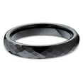 thumbnail image 2 of 4mm Diamond Cut Tungsten Ring Black Tungsten Band Tungsten Carbide Ring Men & Women Comfort Fit, 2 of 3