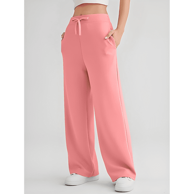 Wide Leg Sweat Pants for Womens High Waisted Baggy Sweatpants Casual Drawstring Workout Pants with Pockets