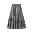 thumbnail image 3 of new autumn and winter high waist mid-length skirt solid color sexy new pleated skirt for women-Apricot-One Size, 3 of 7