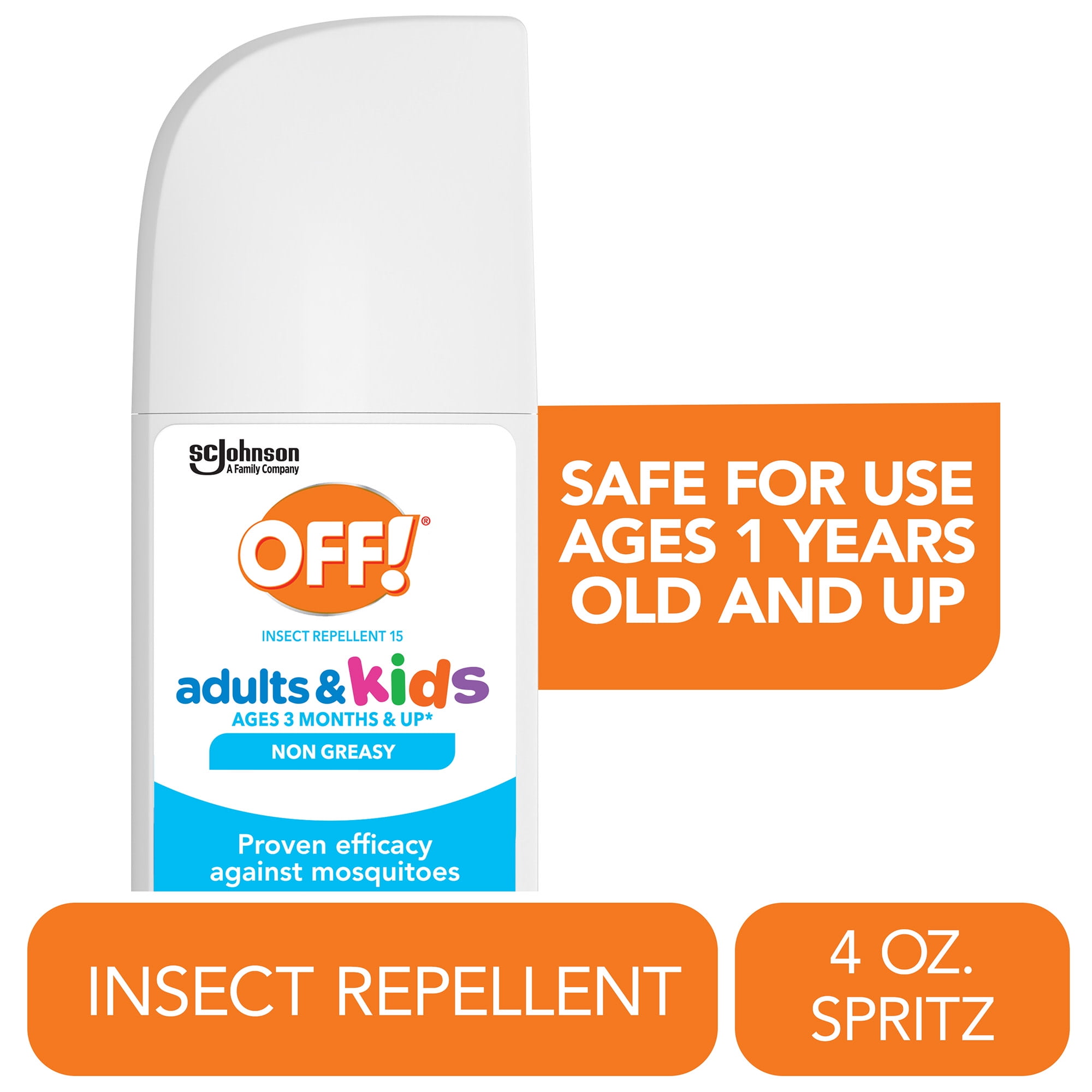(4 pack) OFF! Insect Repellent Spritz for Adults & Kids, Fragrance-Free Bug Spray for Everyday Protection from Mosquitoes, 4 oz