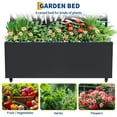 thumbnail image 5 of Metal Planter Box with Trellis, 71"x 47"x 16" Raised Garden Bed (with/Without Wheels), Privacy Planters for Patio, Planter Box with Drainage Holes for Climbing Plants, Flower, Vegetable, 5 of 8