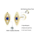 thumbnail image 2 of TINGN Tiny Evil Eye Stud Earrings 14k Gold Plated Sterling Silver Post Hypoallergenic Earrings, 2 of 5