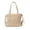 Off-white, variant on Vintage PU Motorcycle Tote Bag for Women, Metal Ring & Rivet Detail, Zipper Closure & Large Capacity, Shoulder Handheld Commuter Bag (16.1" x 12.2" x 5.5", 0.90 lb)