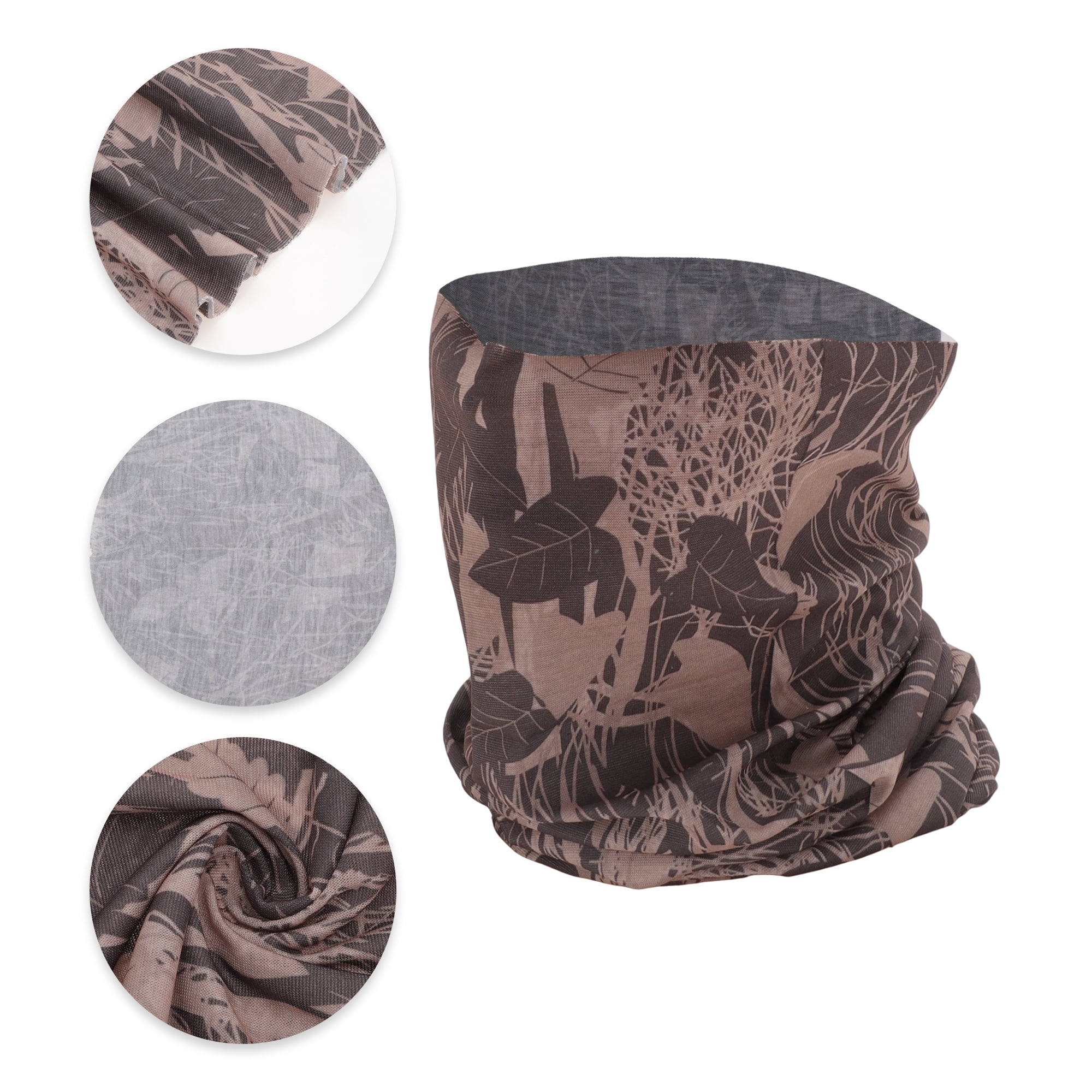 Unique Bargains Artistic Pattern Face Scarf Mask Brown 1 Pc