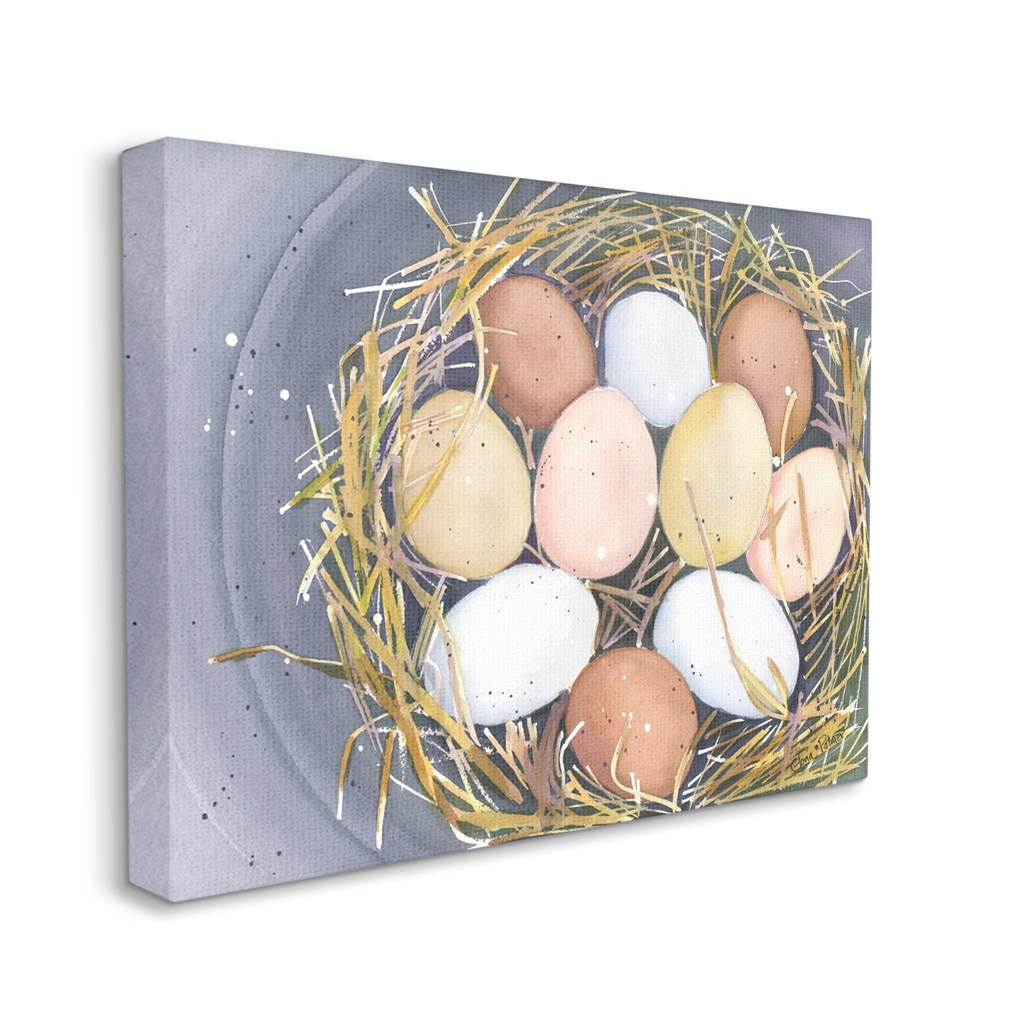 Stupell Industries Bird Nest Eggs Nature Painting Animals & Insects Painting Gallery Wrapped Canvas Print Wall Art