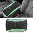 thumbnail image 1 of Car Center Console Cover, Universal Leather Waterproof Armrest Seat Box Cover Protector, Comfortable Car Decor Accessories Fit for Most Cars, Vehicles, SUVs-Light green, 1 of 7