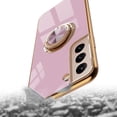 thumbnail image 5 of for Samsung Galaxy S22 Case with Screen Protector & Camera Lens Protector, Built-in 360° Rotation Ring Magnetic Stand, Luxury Shiny Plating Edge Shockproof Protective Cover (Purple/Golden), 5 of 7