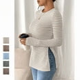 thumbnail image 2 of Women'S Basic Turtleneck Long Sleeve Side Slit Casual T-Shirt Tee Top New Arrival Fashion Trending, 2 of 10