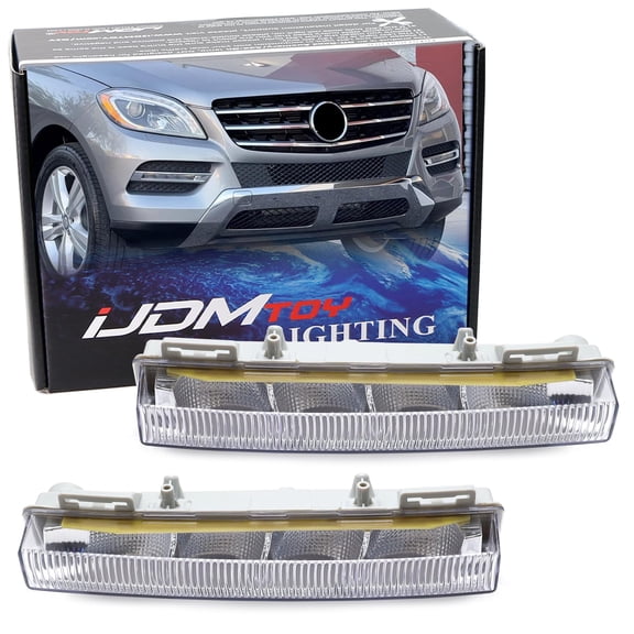 Xenon White LED Daytime Running Light Bars For Mercedes 2012-2015 W166 ML350 ML500 ML550 ML63, 2013-2015 X204 GLK250 GLK350