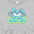 thumbnail image 4 of Inktastic My First Easter Cuddly Blue Bunny Girls Baby Dress, 4 of 5