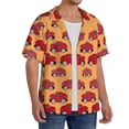 thumbnail image 4 of KLL Red Cars Print Men's Shirt Short Sleeve Button Down Summer Cuba Beach Shirts- 3X-Large, 4 of 7