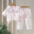 thumbnail image 4 of Vividxx Girls Pajama Sets Cute Print Collar Long Sleeve Tops Pants Sleepwear Outfits Sets For Toddler Kids Comfortable Loungewear Comfort Dailywear, 4 of 4