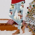 thumbnail image 2 of Mepaouo Women's Christmas Crossover Leggings High Waisted Santa Snowman Yoga Print Tights(Blue,M), 2 of 4