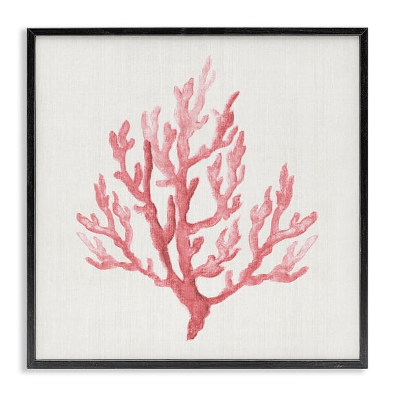 Stupell Industries Contemporary Muted Pink Coral Branch Black Framed Giclee Art, 12 x 12, by Janet Tava