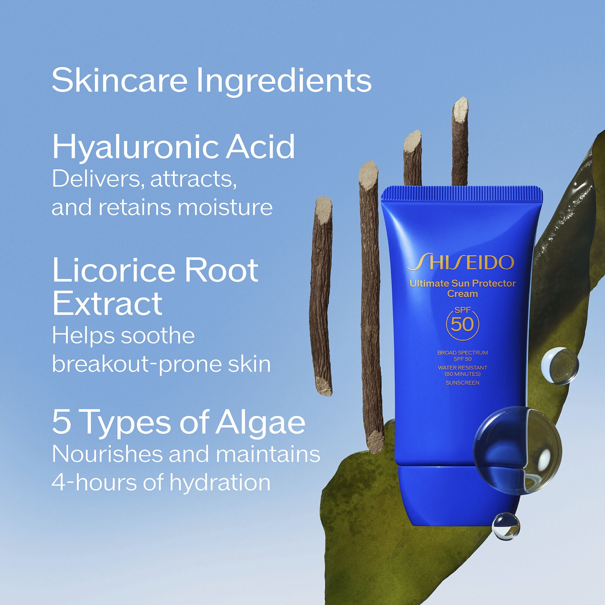 Shiseido Ultimate Sun Protector Cream SPF 50 Invisible Broad-Spectrum Sunscreen - Lightweight Formula - All Skin Types 50mL