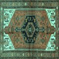 thumbnail image 1 of Ahgly Company Indoor Square Persian Turquoise Blue Traditional Area Rugs, 5' Square, 1 of 4