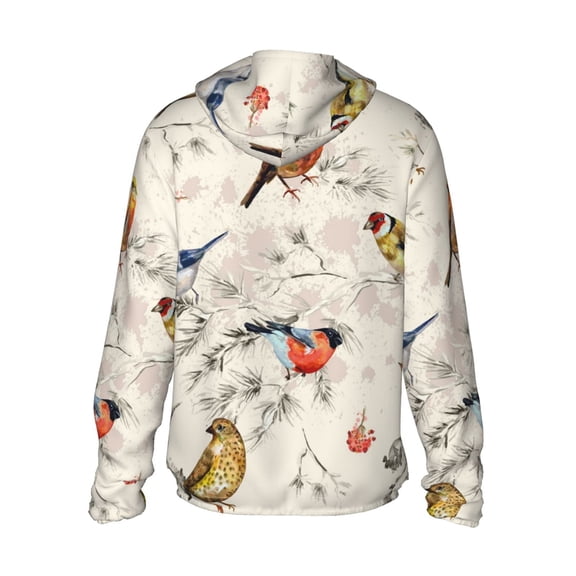 Kdxio Little Birds Print Women Men Sun Protection UPF 50 Jackets Zip Up Long Sleeve Hoodie Hiking Lightweight with Pockets