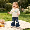 thumbnail image 7 of Dmsael Toddler Baby Girl Clothes Fall Winter Outfits Gifts Sweatshirt Bell Bottom Jeans Pants for 9Months-3 Year Girls (White,12-18 Months ), 7 of 7