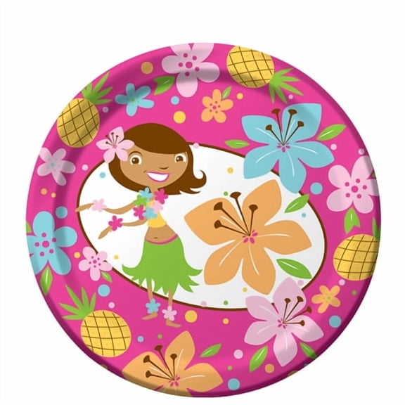 Pink Luau Fun 7 inch Cake/Dessert Plates