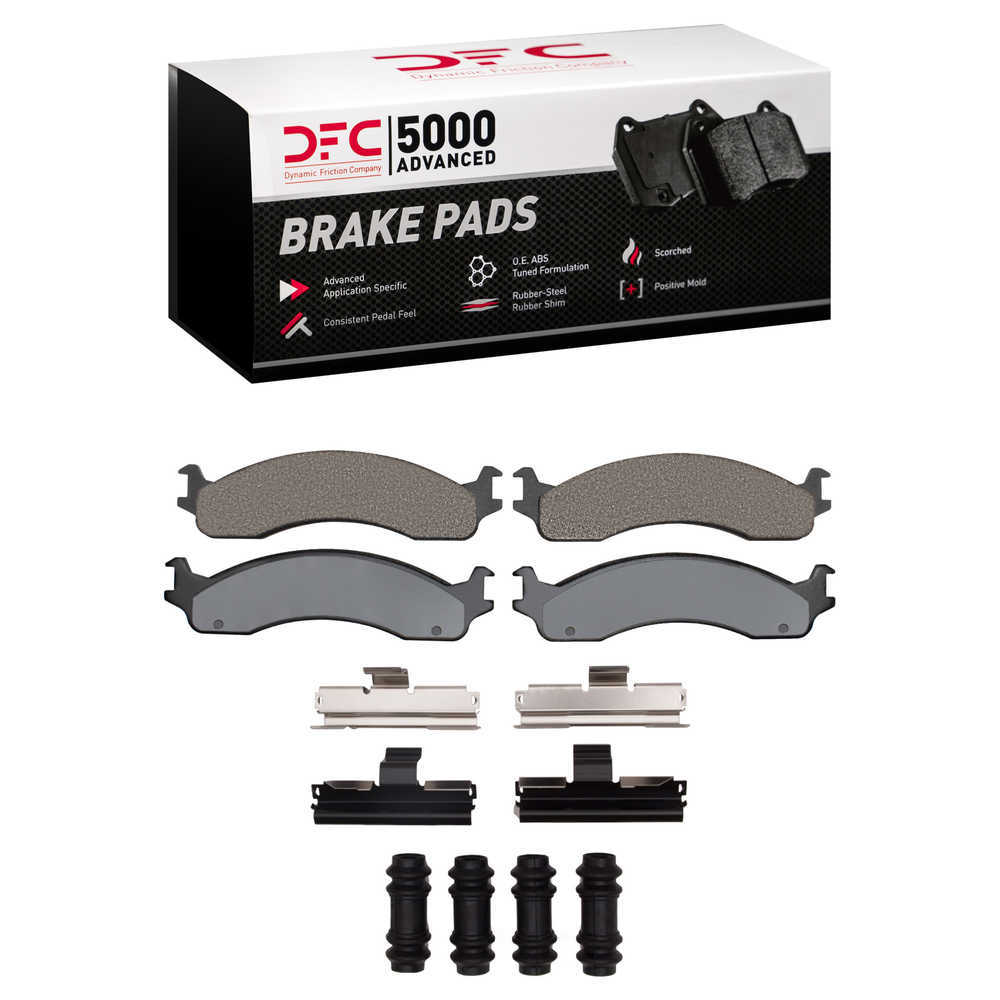 Dynamic Friction Company 1551-0655-01 DFC 5000 Advanced Brake Pads - Semi Metallic and Hardware Kit