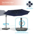 thumbnail image 3 of FLAME&SHADE 11ft Outdoor Hanging Patio Cantilever Umbrella with a Base and Crank Lift Function for Commercial Street and Beach,Navy Blue, 3 of 9
