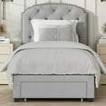 DG Casa Argo Tufted Upholstered Panel Bed Frame with Storage Drawers