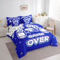 thumbnail image 3 of Manfei Video Game Controller Twin Bedding Sets 7-Piece, Blue Cartoon Gamepad Bedding Comforter Set, Teens Kids Girls Boys Reversible Sheet Sets, Microfiber Bedroom Decor, 3 of 7