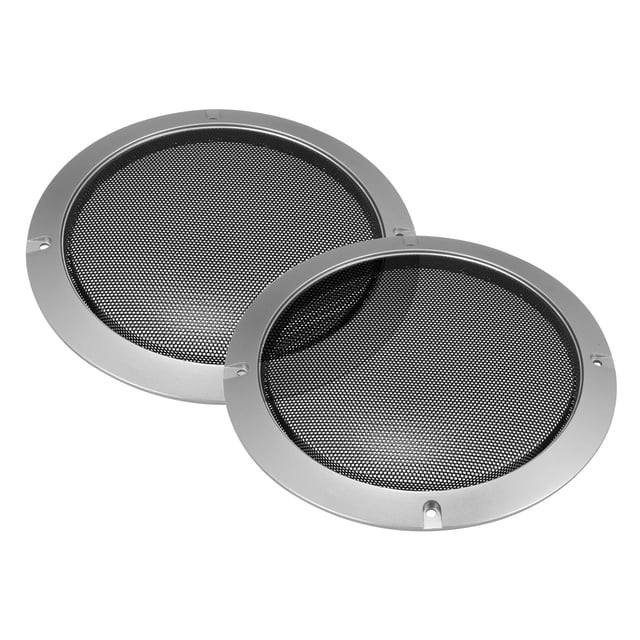 2 Piezas para 6.5" Coche Altavoz Rejilla Cubierta Adorno Redondo Rejilla Plata Tono