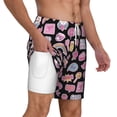 thumbnail image 3 of Picia Elements pattern Mens Swim Trunks with Compression Liner Stretch Beach Shorts Quick Dry with Zipper Pockets No-Chafing Board Shorts-Large, 3 of 9