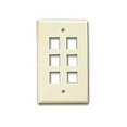 thumbnail image 1 of Cat5 Face Plate  6-Hole - Beige, 1 of 1