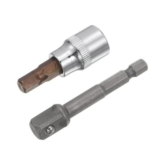 Uxcell H7 Hex Bit Socket, 3/8" Square Drive 1.89" Length with Hex Shank Power Drill Adapter