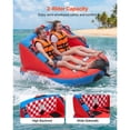 thumbnail image 2 of KFFKFF Towable Tubes for Boating, 2-Rider Inflatable Towable Tube for Boat to Pull, 340 lbs Capacity Water Sports Boating Tubes - with Full Nylon Cover, Dual Tow Points, 2 of 9