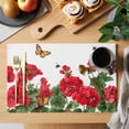 thumbnail image 2 of Red Spring Floral Placemats Set of 6, Butterfly Farmhouse Placemats for Dining Table, Place Mats for Kitchen Tabletop, Waterproof Wipeable Dining Table Mats Set, 2 of 9