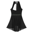 thumbnail image 6 of DPOIS Women Glitter Rhinestone Lyrical Dance Dress Ballet Leotard Dresses Black&White XL, 6 of 7