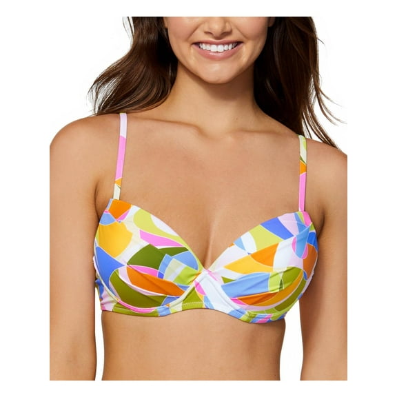 Raisins Womens Juniors Moonshadow Printed Push Up Bikini Swim top