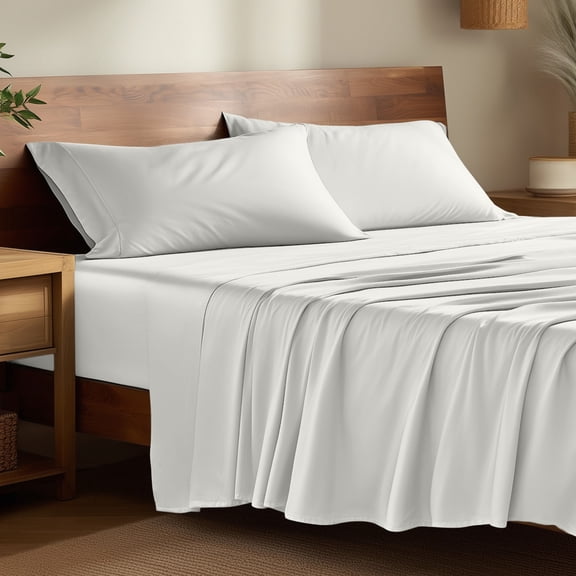 Bare Home Bamboo Sheet Set - Made from Rayon Fibers - Deep Pockets - 3 Piece - Twin, Cream