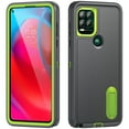 thumbnail image 3 of Stand Case for Motorola Moto G 5G 2024 with Metal Kickstand Hard PC & TPU Back Shockproof [Military Grade Protection] Heavy Duty Rugged Hybird Protective Cover for Motorola Moto G 5G 2024, Gray+Green, 3 of 9