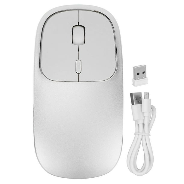 Wireless Mouse 2.4GHz Metal Durable Portable Slim Design Rechargeable Adjustable DPI Office Mouse with USB Receiver