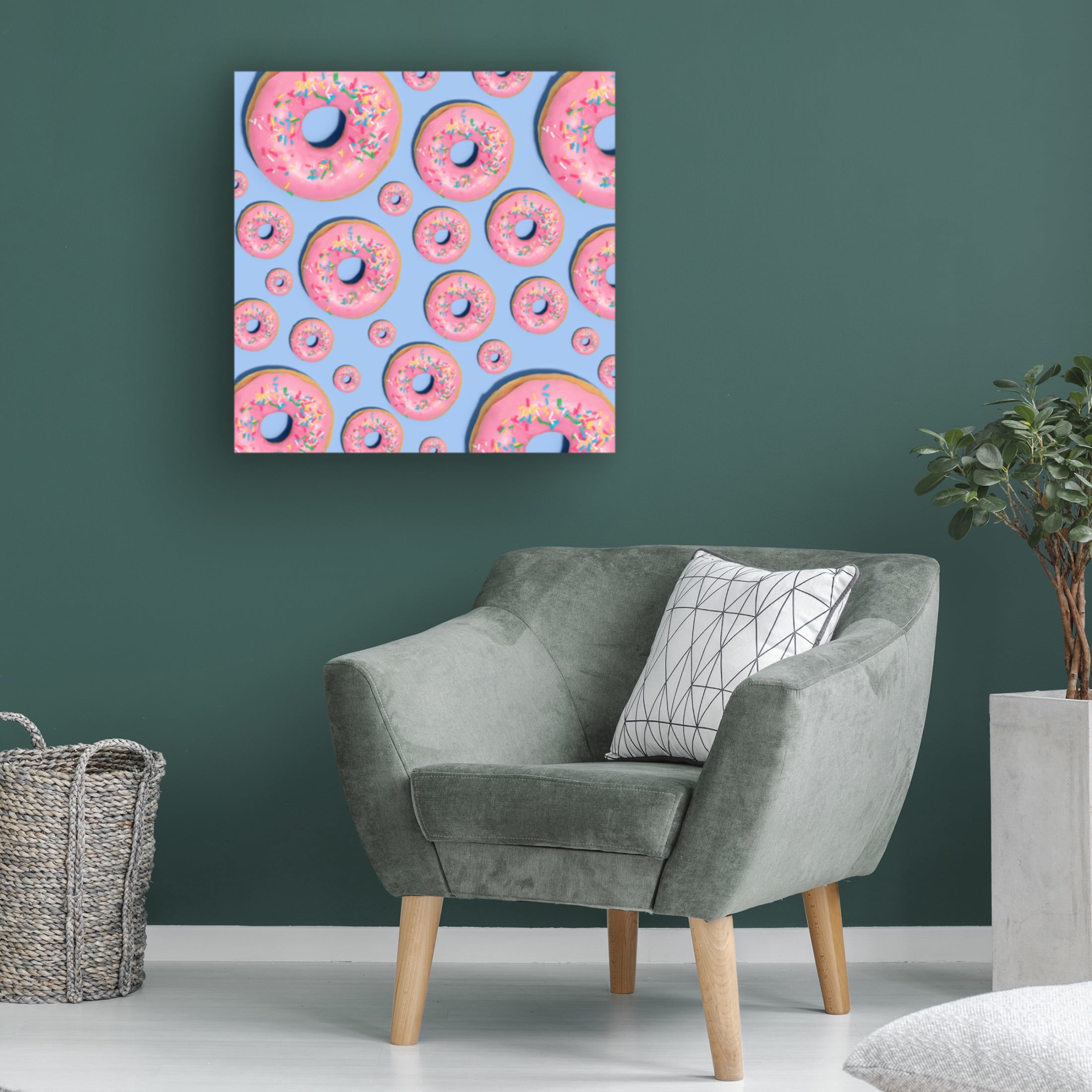 Canvas Wall Art - Julia Ramiro 'Donuts Q' Wall Art for Living Room, Bedroom, or Office Décor by Trademark Fine Art - 18 x 18 Inches