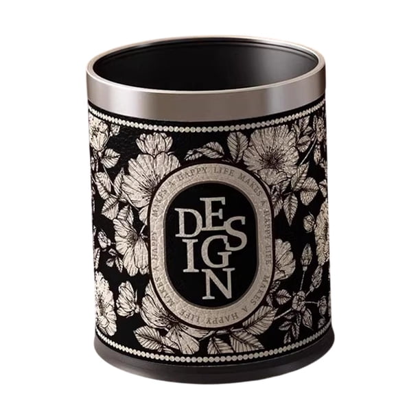 Cubo de basura redondo, cubo de basura, cubo de basura, elegante y decorativo para Estilo C