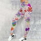 thumbnail image 1 of MKLEKYY Pantalones deportivos para mujer, pantalones deportivos informales con estampado de plumas coloridas y Carnaval para mujer, mallas de moda para Yoga, 1 of 3