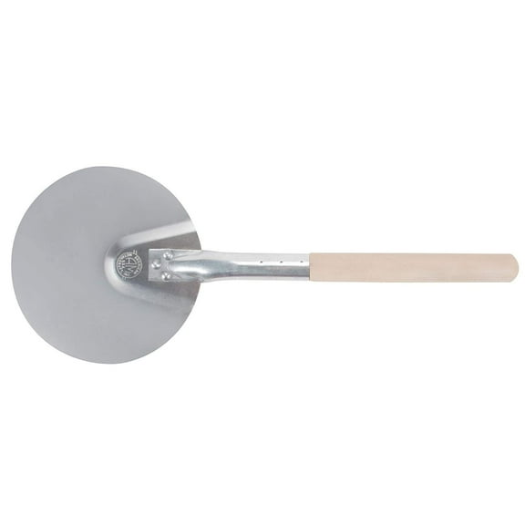 American Metalcraft 8" Round Aluminum Pizza Peel with 12" Wood Handle