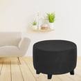 thumbnail image 6 of Round Ottoman Footrest Covers for Diameter 48-55 Black, 6 of 7
