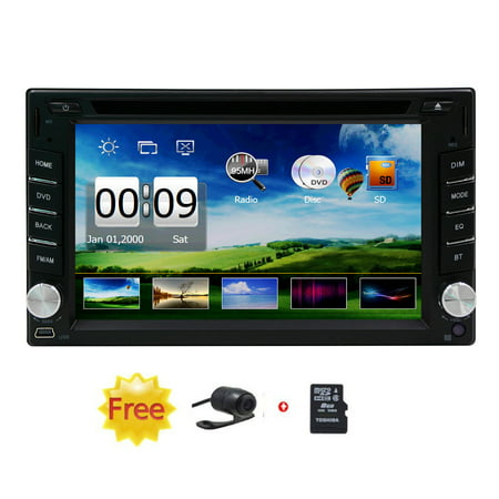 Eincar hot selling product 6.2-inch Double DIN Car Gps Navigation in Dash Car Dvd Player Car Stereo Touch Screen with Bluetooth USB Sd Mp3 Radio for Universal Car Free Backup Camera and map