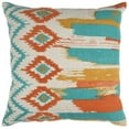 thumbnail image 1 of HomeRoots 403251 Aqua & Orange Ikat Modèle Coussin, 1 of 1