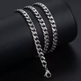 thumbnail image 4 of 16-36" Stainless Steel Silver Chain Cuban Curb Womens Mens Necklace 3/5/7/9/11mm, 4 of 4